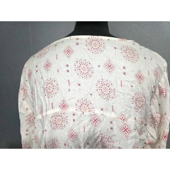 Torrid Boho White & Pink‎ Border Print Open Front Twill Jacket Plus Size 1X A001 - Picture 8 of 13
